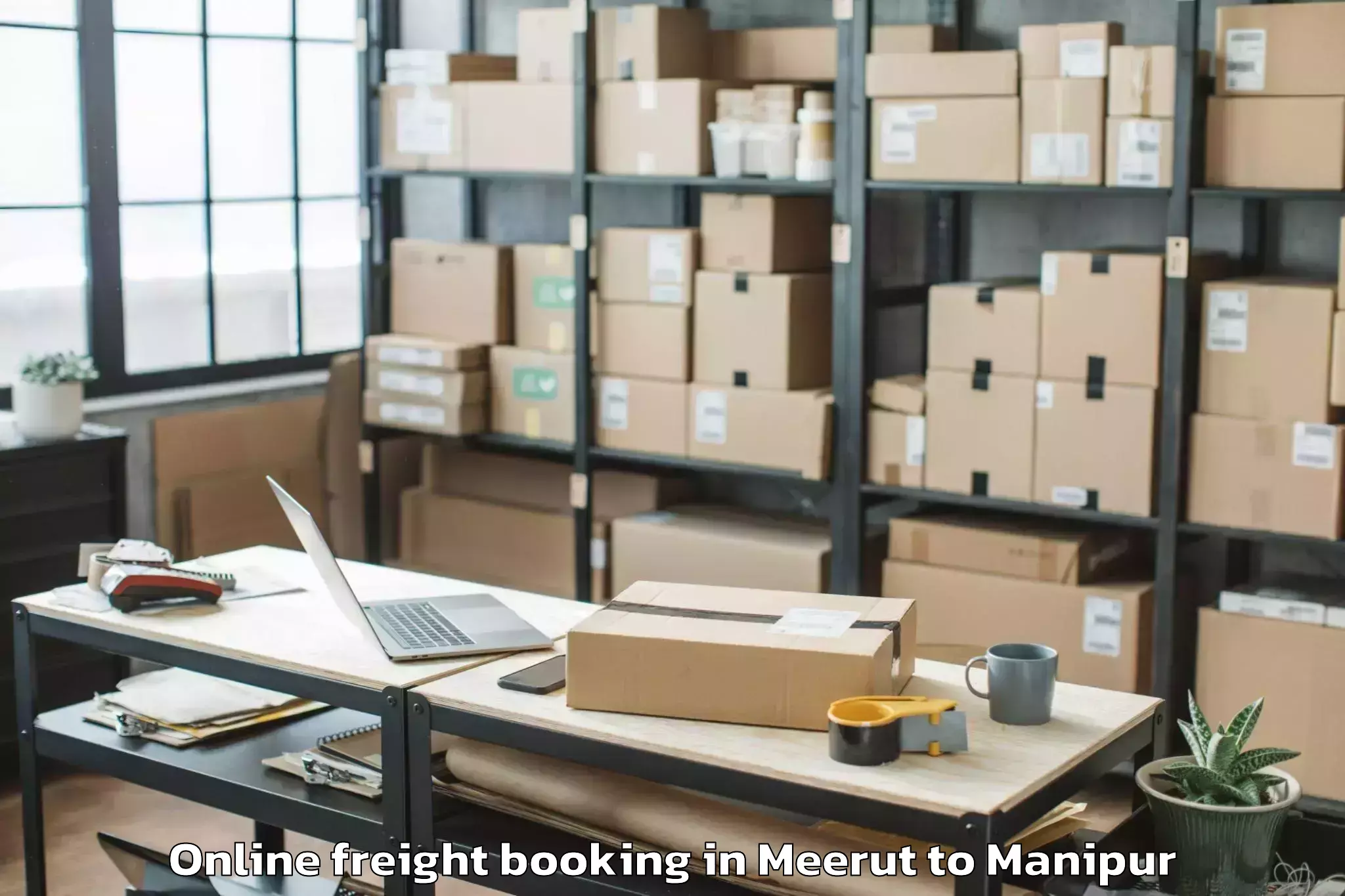 Reliable Meerut to Lamphelpat Online Freight Booking